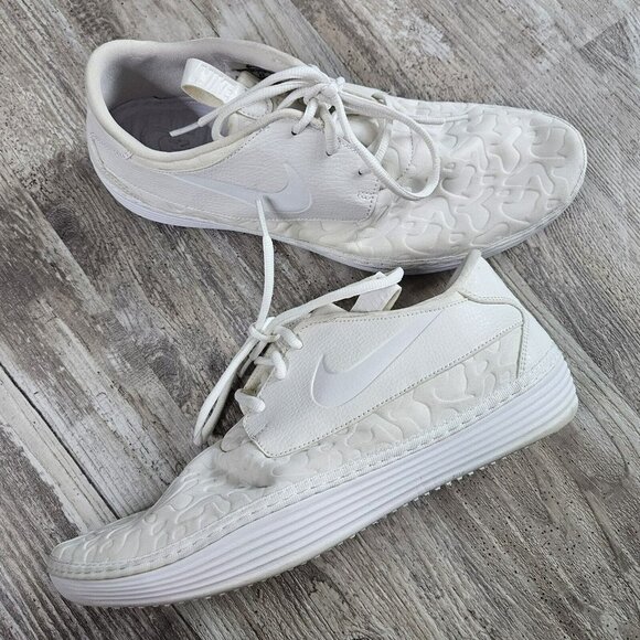 Nike Solarsoft White Lightweight Comfort Lace Sneakers 728857 Men 11 EU 45 Rare - Picture 7 of 16